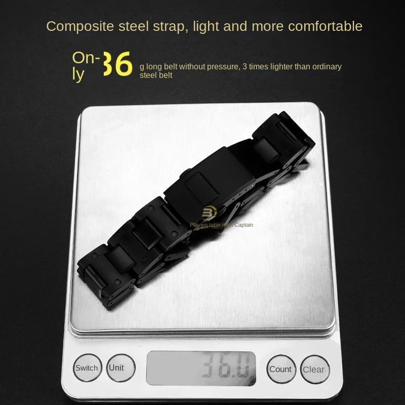 Black Red Lightweight Composite Plastic Steel Watch Band for Casio GW-B5600, DW5600MS, DW6900, GA2100 – Durable Replacement Strap Bracelet