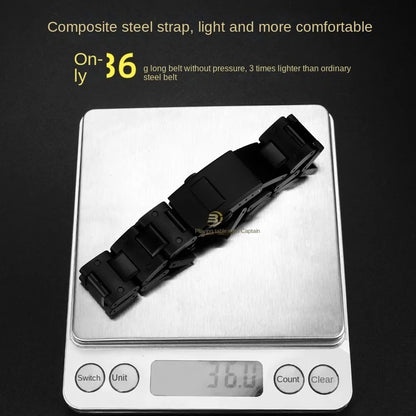 Black Red Lightweight Composite Plastic Steel Watch Band for Casio GW-B5600, DW5600MS, DW6900, GA2100 – Durable Replacement Strap Bracelet