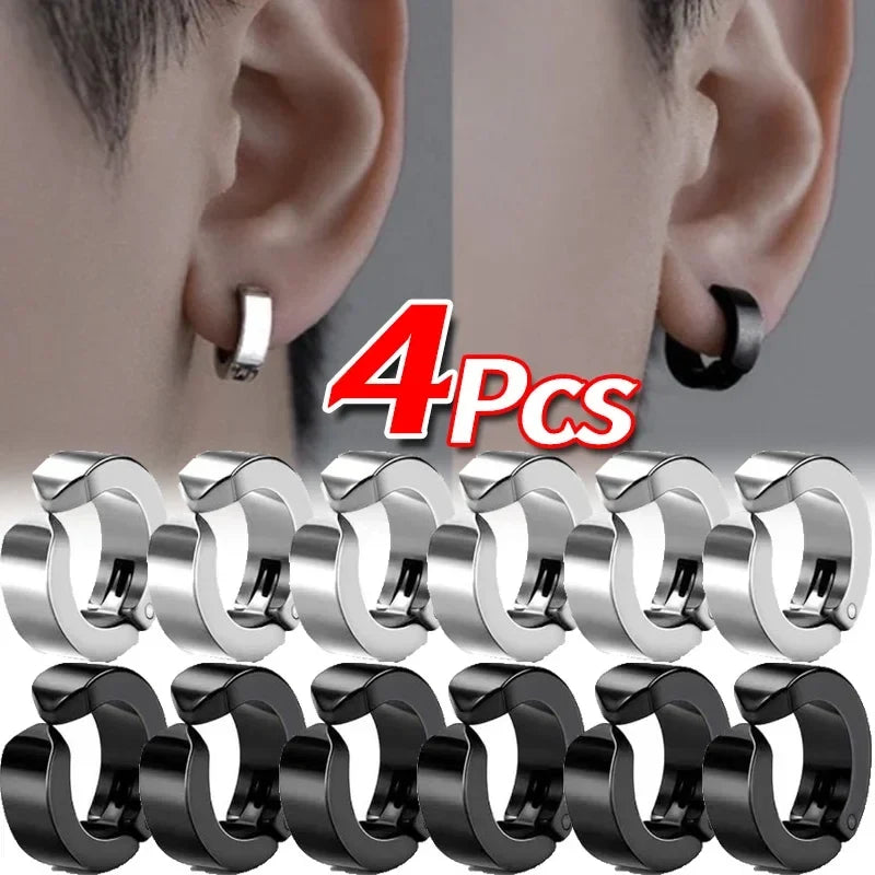 Non-Piercing Hoop Ear Cuff Earrings - Gothic Punk Clip-On Fashion Jewelry for Men & Women
