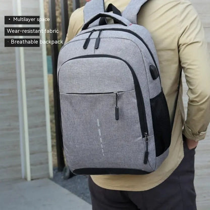 Men’s Large Capacity Backpack — Simple Fashion Travel & Student Laptop Bag