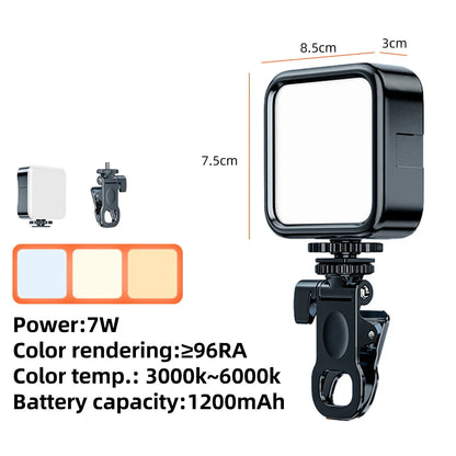 Portable LED Selfie Light Clip — Ring Flash Fill Light for iPhone, Samsung, iPad, Mobile & Laptop
