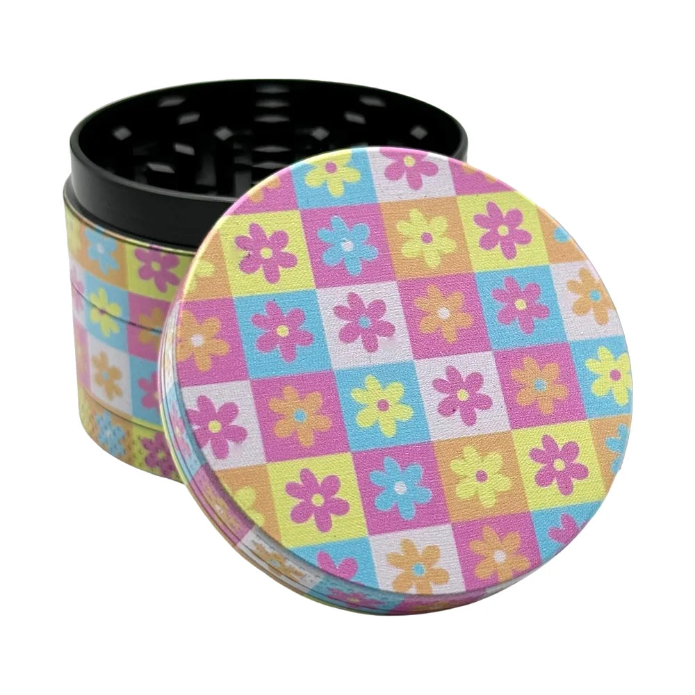2" Orange Daisy Flower Metal Herb Grinder – Portable Spice & Herb Crusher