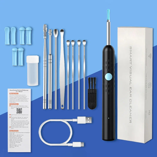 Smart Visual Ear Cleaner Set with 1080P Camera – WiFi Ear Wax Removal Tool with HD LED Lights & Earpick Endoscope