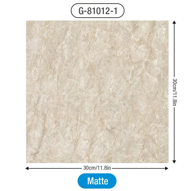 Marble Floor Tile Stickers - Waterproof Self-Adhesive PVC Home Decor