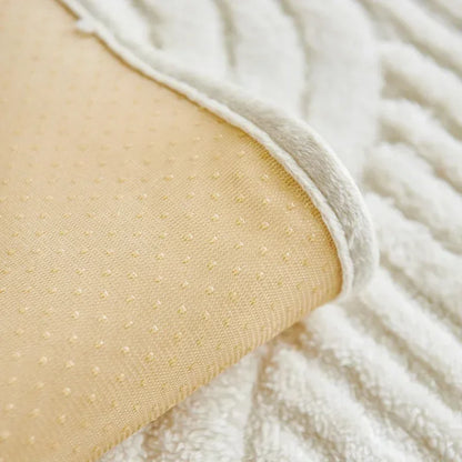 Wave Striped Plush Sofa Cover – Thick Non-Slip Couch Slipcover & Sofa Mat for Living Room, Solid Color Protective Towel