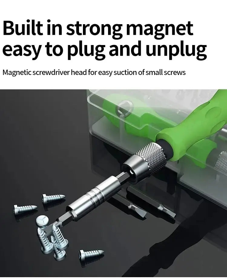 Mini 32-in-1 Precision Screwdriver Set – Magnetic Phillips Bits, Multifunctional Hand Tool Kit for Phone, Watch, Glasses & PC Repair