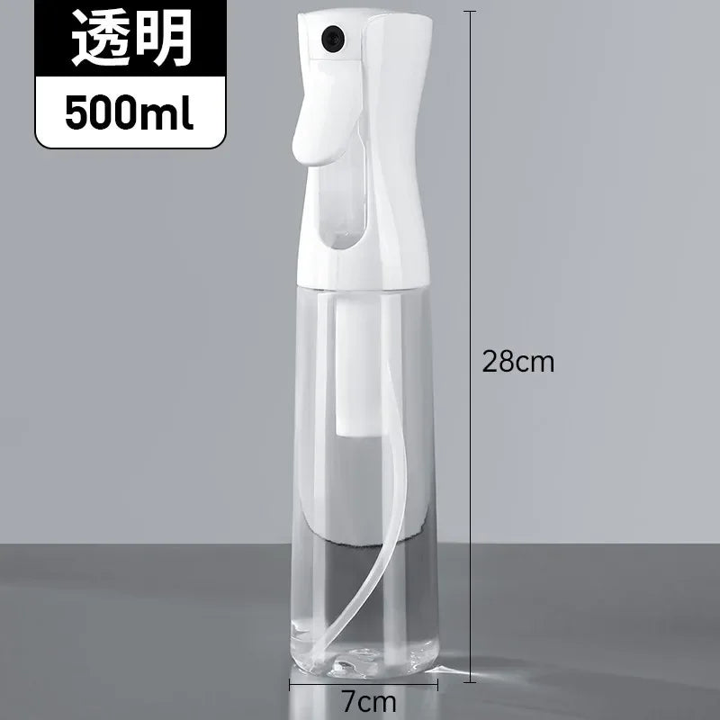 Refillable Hair Spray Bottle – 200/300/500ml Continuous Mist Water Sprayer for Salon & Home Hair Care