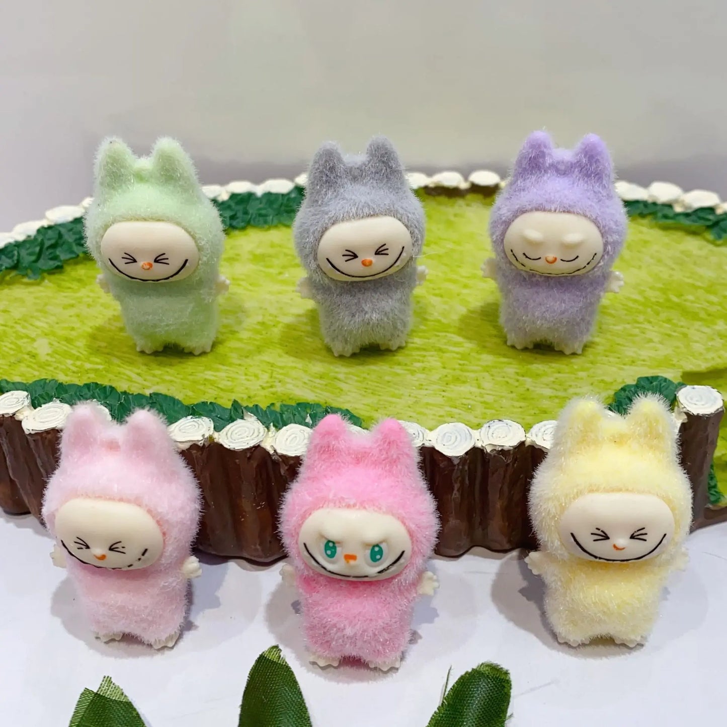 12pcs Mini Labubu V1 & V2 “Have A Sit” Figures – Cute Flocking Doll Collection & Decor Accessories