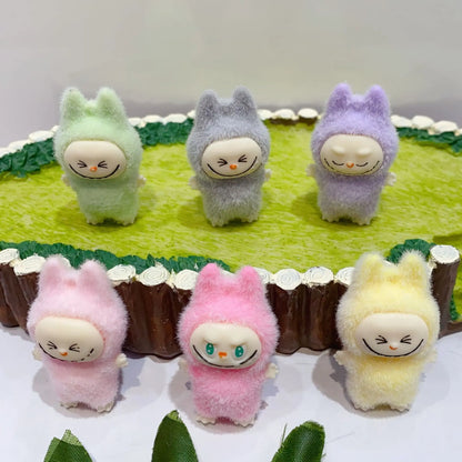 12pcs Mini Labubu V1 & V2 “Have A Sit” Figures – Cute Flocking Doll Collection & Decor Accessories