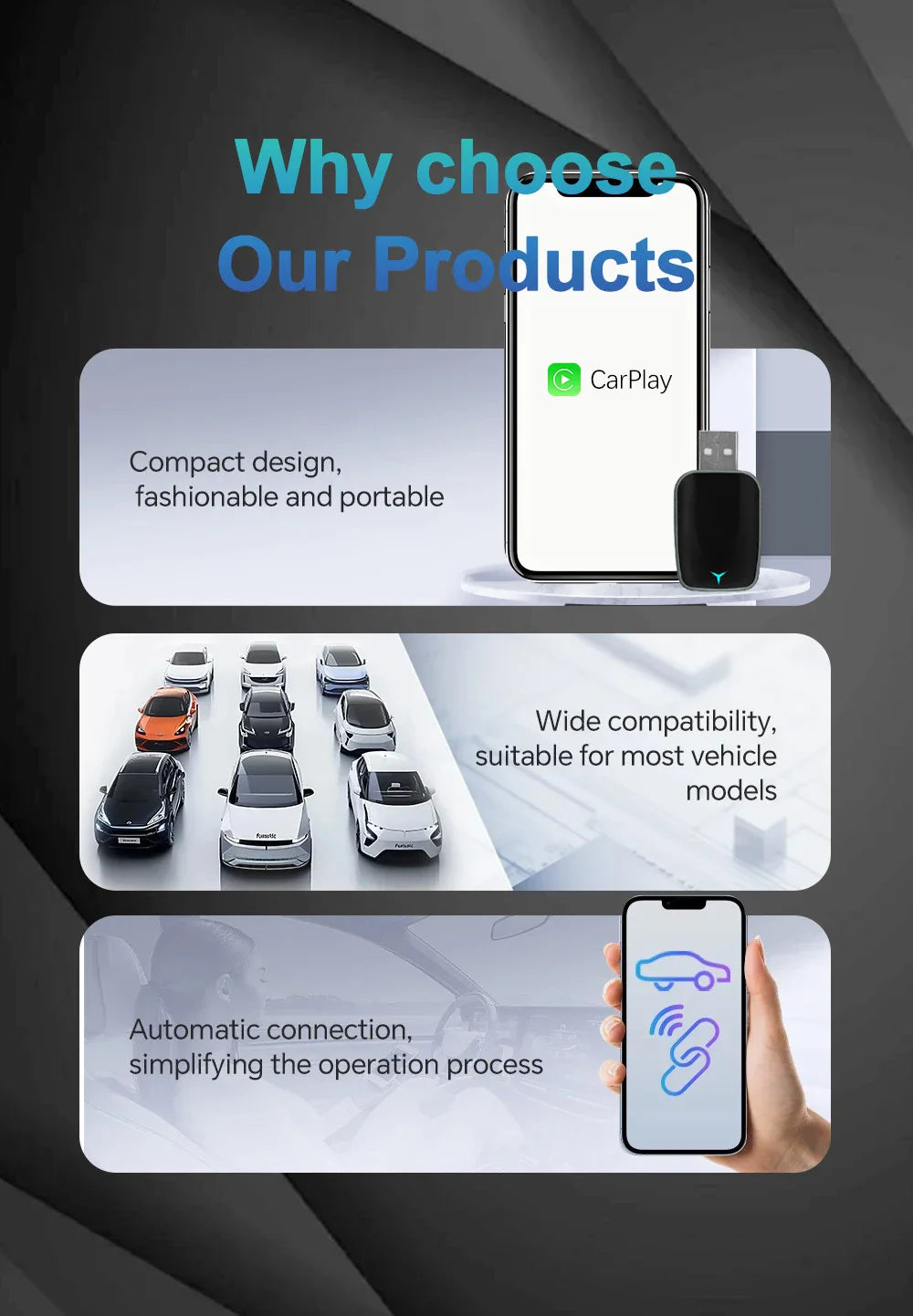 2025 2-in-1 Wireless CarPlay AI Box – Convert Wired CarPlay to Wireless with Android Auto, Plug and Play