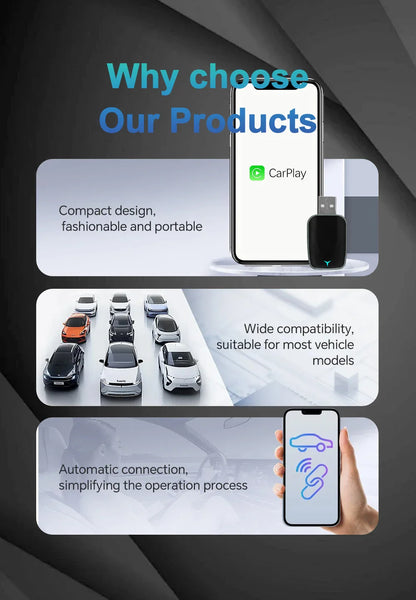 2025 2-in-1 Wireless CarPlay AI Box – Convert Wired CarPlay to Wireless with Android Auto, Plug and Play