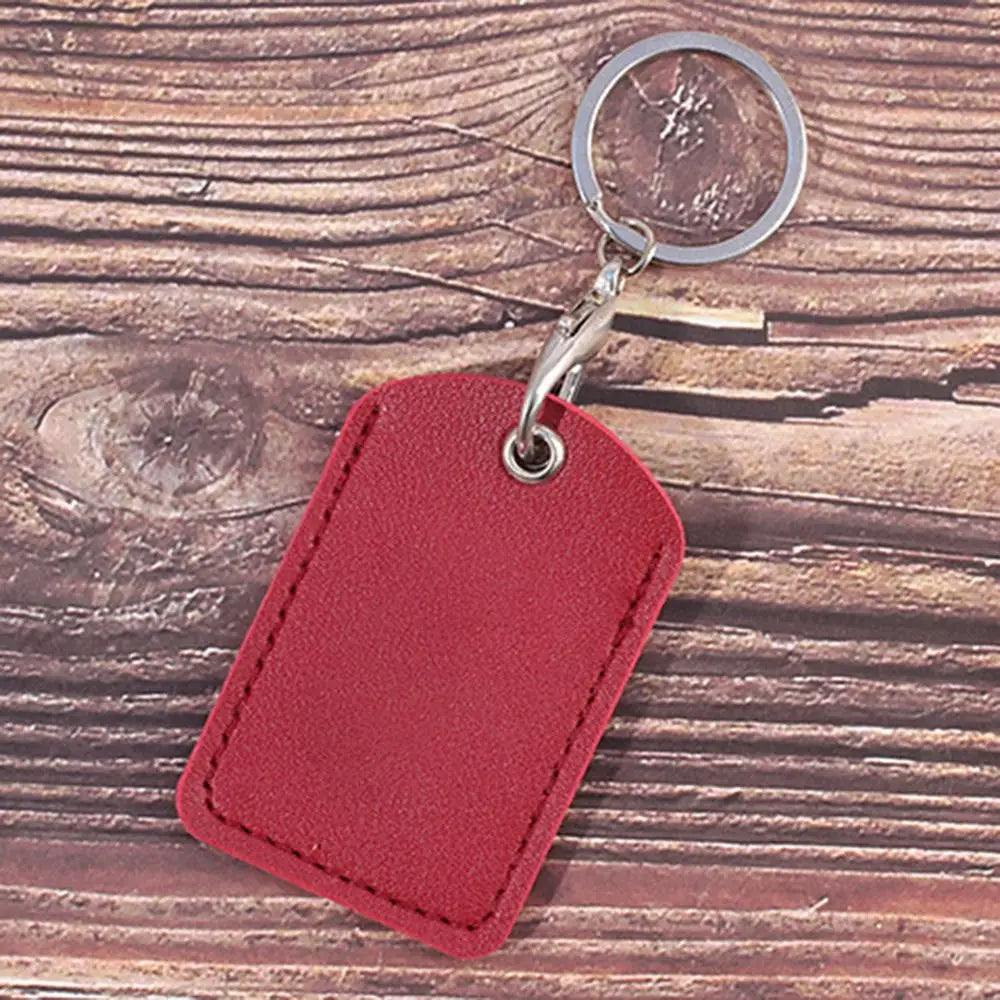 PU Leather Bag Pendant Card Sleeve – Rectangle Keychain Badge Holder for AirTag