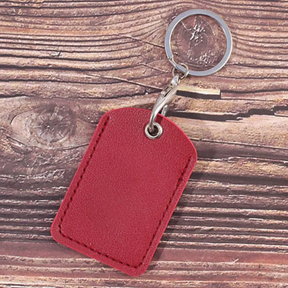 PU Leather Bag Pendant Card Sleeve – Rectangle Keychain Badge Holder for AirTag