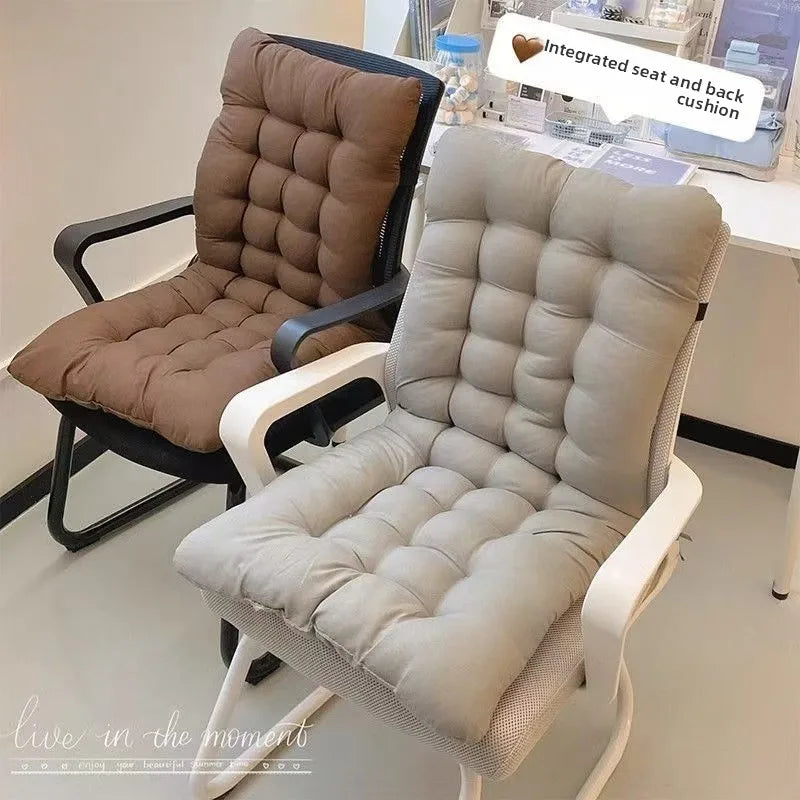 All-in-One Chair Cushion – PP Cotton Backrest & Lumbar Support, Thick Office & Student Dormitory Seat Pad for Summer Comfort