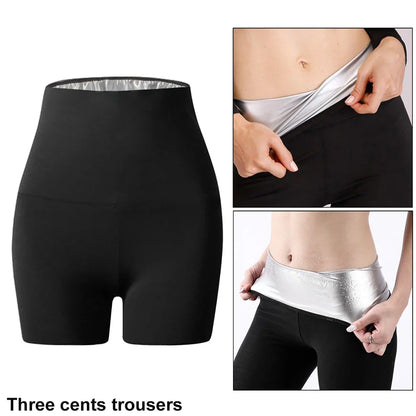 Women’s Sauna Sweat Suit Shorts – Waist Trainer Body Shaper with Pockets for Fitness, Gym & Weight Loss
