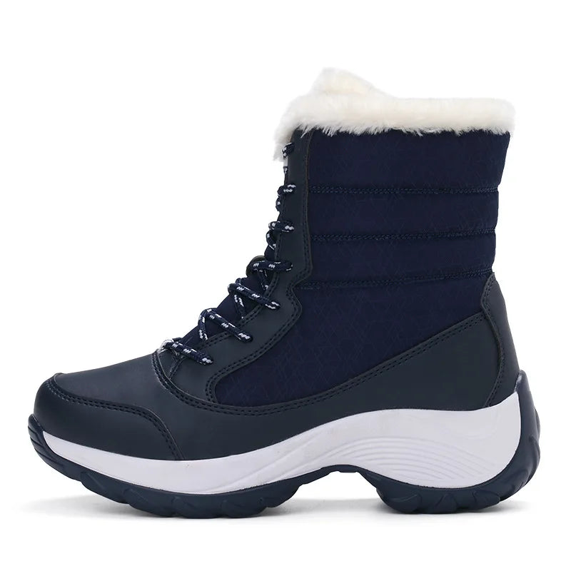 Women’s Snow Boots — Non-Slip Waterproof Fur-Lined Platform Ankle & Thigh-High Winter Boots with Wedges