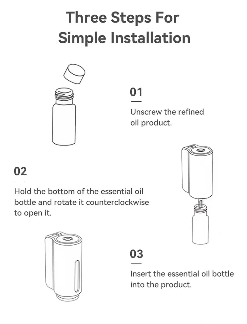 Smart Car Air Aromatherapy Diffuser – Adjustable Humidifier & Essential Oil Car Air Freshener