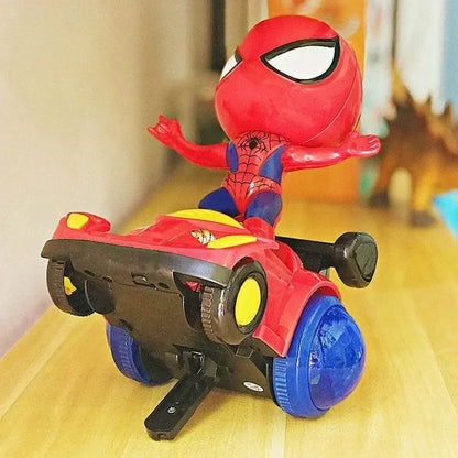 Marvel Spiderman Automatic Flip Rotation Skateboard - Acousto-Optic Car and Ultraman Electric Music Stunt Scooters, Christmas Toy