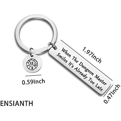 “When The Dungeon Master Smiles” Keychain – Funny DND Gift for Dungeon Master, D&D Gamer Boyfriend