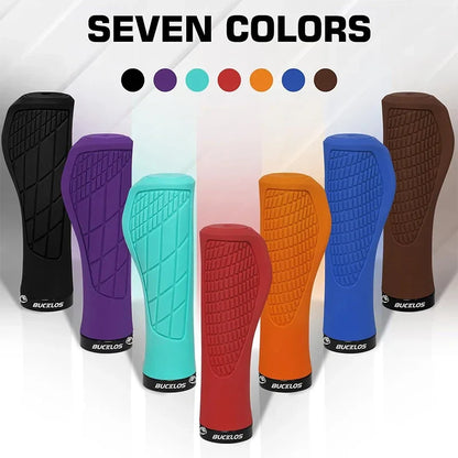 BUCKLOS Ergonomic MTB Handlebar Grips — Comfortable Soft Rubber Lock-On Bicycle Grips for Mountain Bikes
