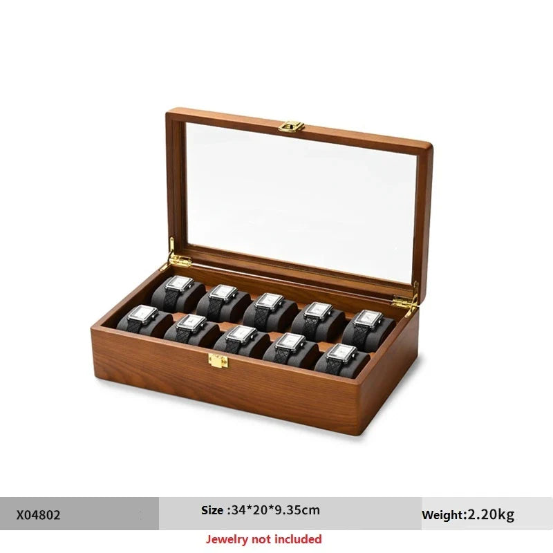 Oirlv 10-Slot Watch Box – Large Multifunctional Jewelry & Watch Organizer Display Case