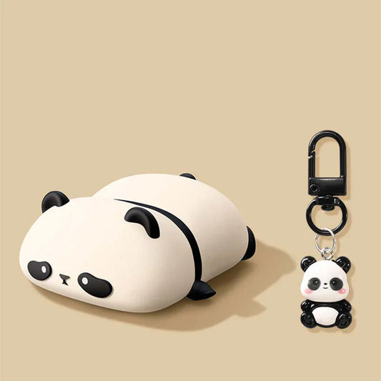 Cute Lying Panda Silicone Case for AirPods 4 (2024) & AirPods Pro 1/2/3 — Protective Earbuds Charging Cover