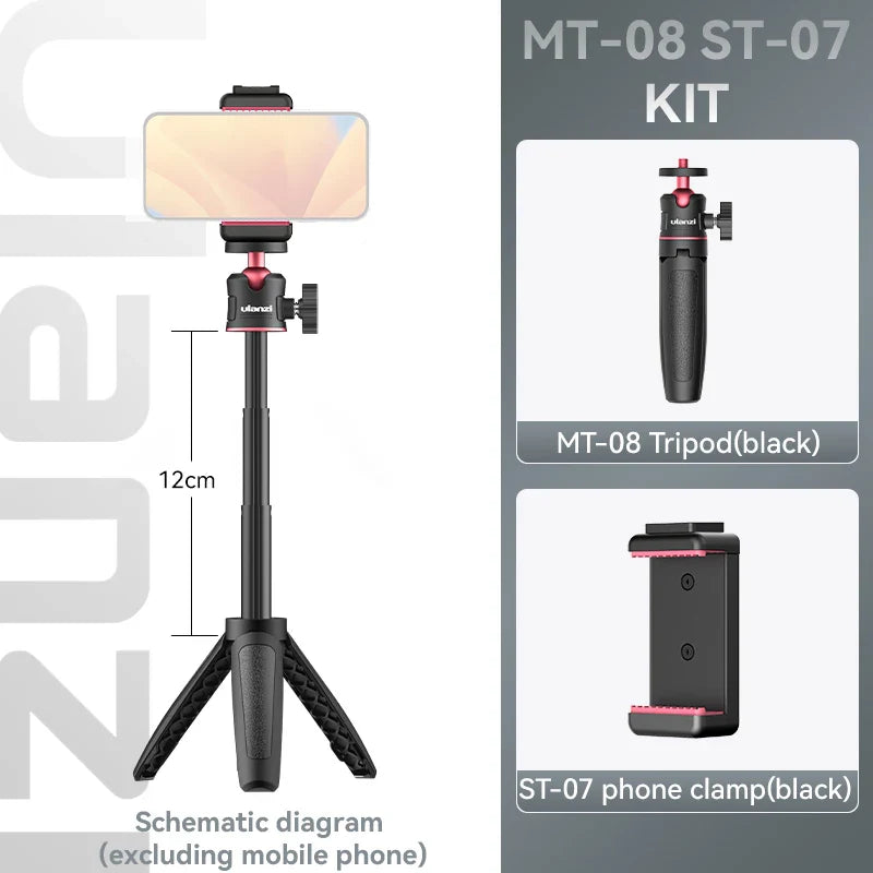Ulanzi MT-08 Mini Tripod – White Foldable Monopod Mount with 1/4'' Universal Tripod for DSLR, Android & iPhone Smartphones