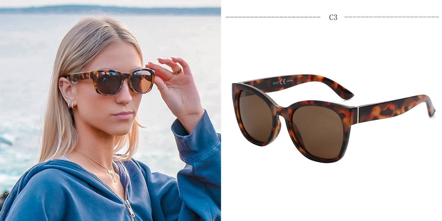 ZENOTTIC Women’s Cat Eye Polarized Sunglasses – Oversized Retro UV400 Designer Shades