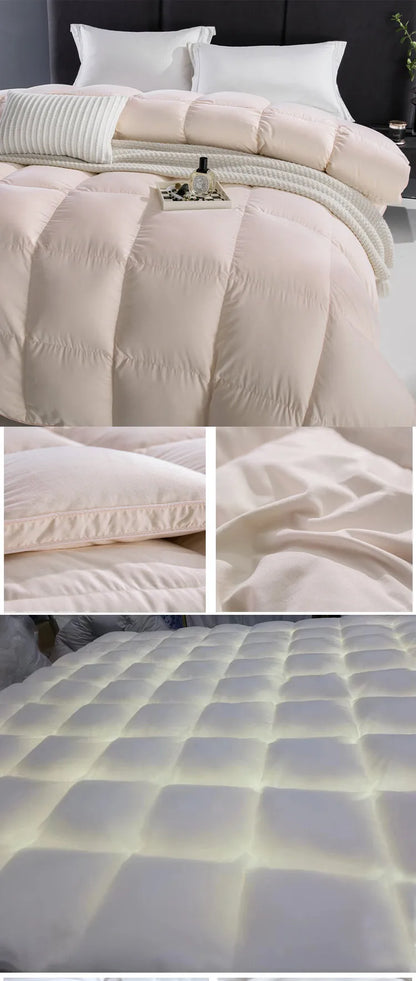 Winter Cotton Goose Down Quilt – Super Soft Fluffy Duvet for Queen & King Size, Four Seasons Blanket 220x240