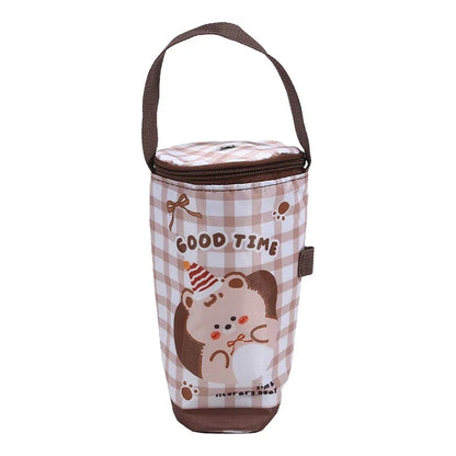 Portable Milk Tea Tote Bag – Insulated Heat Preservation Cup Carrier, Handbag for Drinks, Umbrella, and Camping Accessories