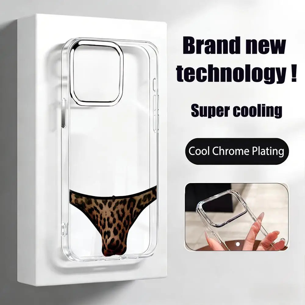 Funny Pattern iPhone Case - Transparent Protective Cover with Chrome Button & Camera Ring