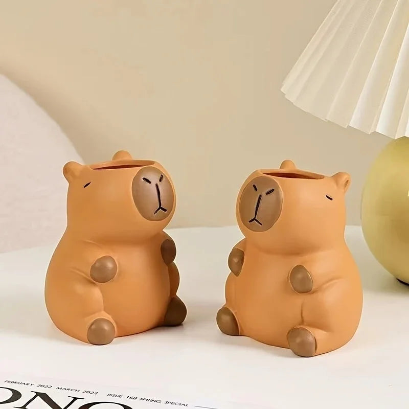 Cute Capybara Pen Holder — Makeup Brush Organizer and Desk Decor, Creative Storage for Office and Home