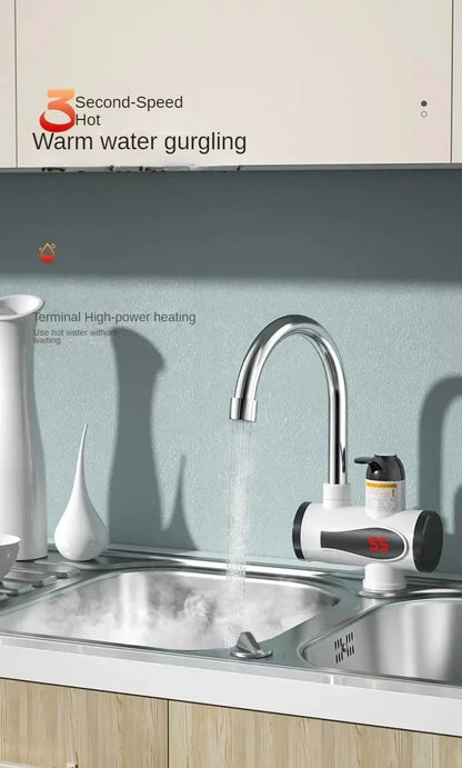 Electric Instant Kitchen Water Heater Faucet — Tankless Hot & Cold Heating Tap