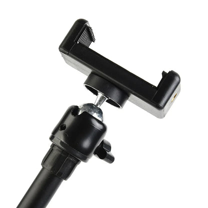 55CM Rotating Microphone Stand with Crossbar Arms - Mic Clip, Phone Holder, and Extension Bracket, Designed with 3/8" Thread Crossbar