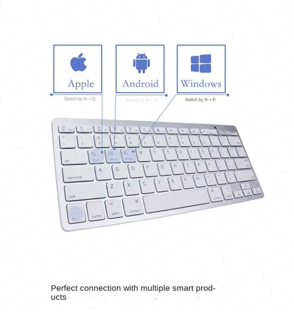 Mini Portable 78-Key Wireless Bluetooth Keyboard for PC, Tablet, iPad & Mobile Phones