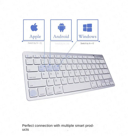 Mini Portable 78-Key Wireless Bluetooth Keyboard for PC, Tablet, iPad & Mobile Phones