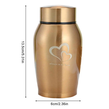 Multi-Colored Stainless Steel Pet Urn – Dog, Cat, Bird, Mouse Cremation Ashes Jar, Sealed Memorial Souvenir
