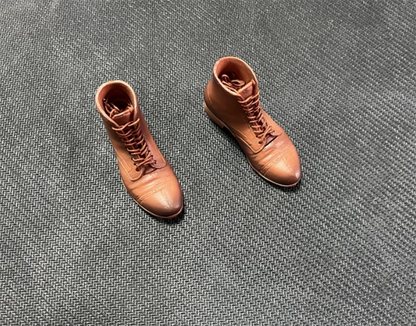 1/6 Scale Male Lace-Up Rubber Boots — Solid Soldier Shoes for 12'' Action Figures with Detachable Feet Dolls
