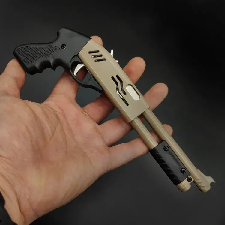 Mini Alloy Rubber Band Rifle – 8-Burst Toy Gun Pistol Model Ornament | Fun Christmas Gift for Boys