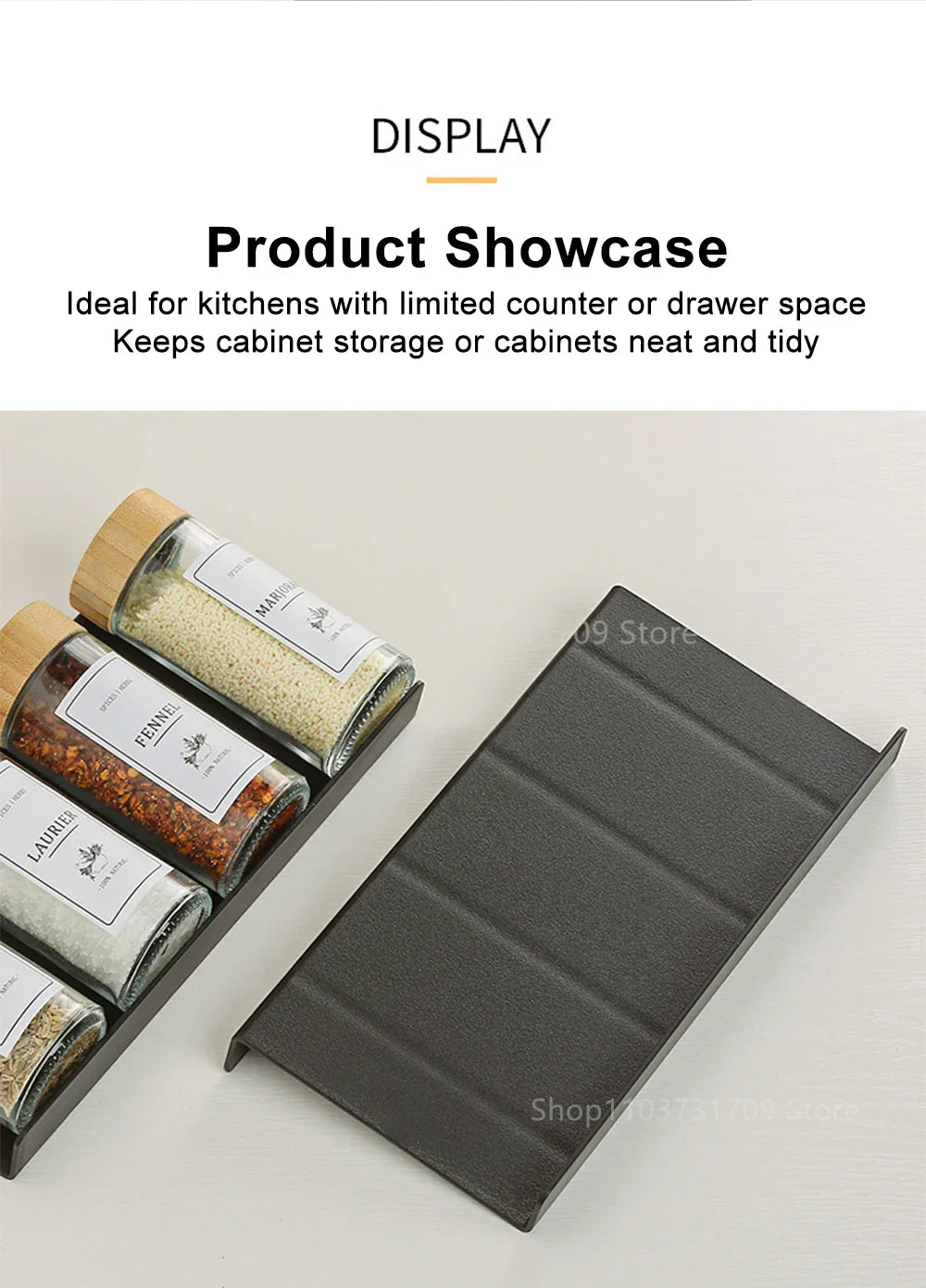 4-Layer Adjustable Kitchen Spice Rack – Drawer Organizer for Jars, Bottles & Pantry Storage