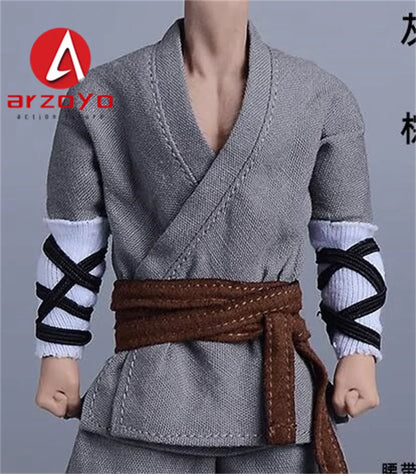 1/12 Scale Vintage Kung Fu Outfit – T-Shirt, Lantern Pants & Suit Clothes for 6" Romankey Male Action Figures