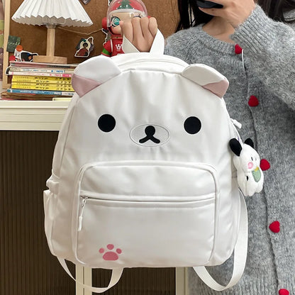 Rilakkuma Anime Backpack — Cute Relax Bear School Bag for Women, Girls & Boys, Outdoor Travel Rucksack Gift