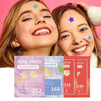 Colorful Star Pimple Patches – Invisible Acne Spot Stickers for Skin Care, Concealer & Makeup Tools