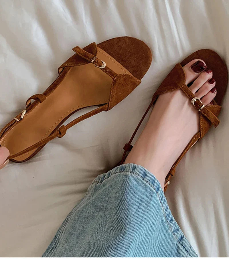 Bohemian Style Women's Summer Sandals – Open Toe Flat Beach Shoes for Vacation & Outdoor Wear