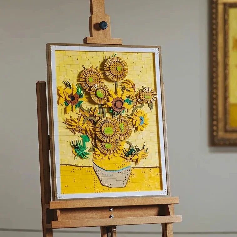 Sunflowers 3D Art Mural Building Blocks Set – Compatible with LEGO, Ideal Christmas Gift 31215