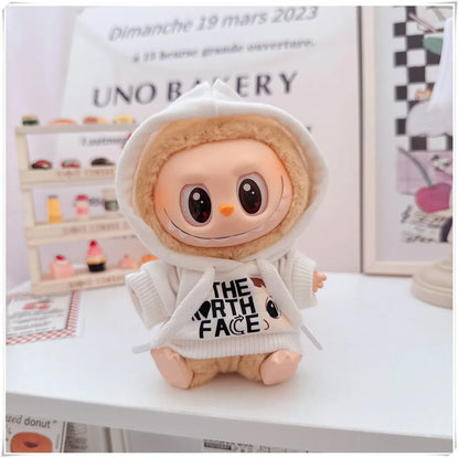 15/17cm Labubu V1 V2 Doll Clothing Set – Fashion Hoodie & Pants, Korean Idol Style DIY Accessories Toy Gift