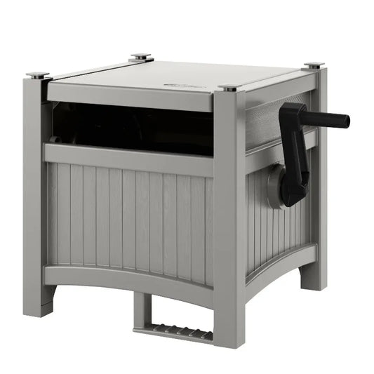 Suncast 100ft Hose Hideaway Reel – Gray Garden Hose Storage Solution