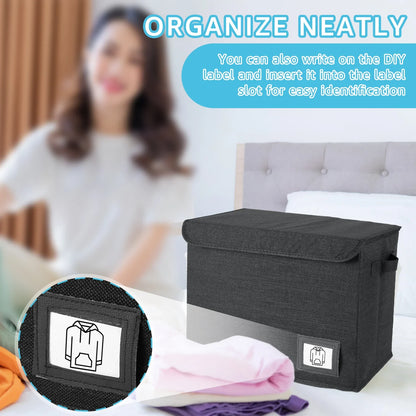 Foldable Clothing Storage Box with Lid – Washable Multi-Purpose Organizer Bin with Handle for Home, Office & Comic Book Storage