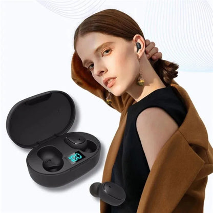 E6S TWS Wireless Bluetooth Earbuds – Waterproof Noise Cancelling Headset with LED Display & Mic