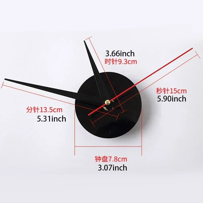 Large 3D DIY Silent Wall Clock — Simple Modern Punch-Free Wall Sticker in Black, Gold, or Silver